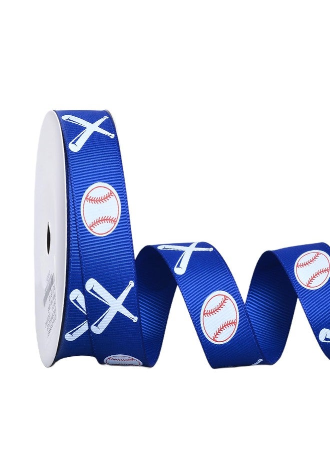 Ribest Baseball Ribbon, 7/8 Inch Grosgrain Sports Ribbon for Crafts Hair Bows Gift Wrapping Team Decor Party Decorations, Blue/White/Red, 10 Yards - Image 1